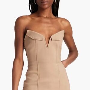 Dion Lee Strapless Hook-Embellished Cotton-Blend Midi Dress Sz L / UK12/…